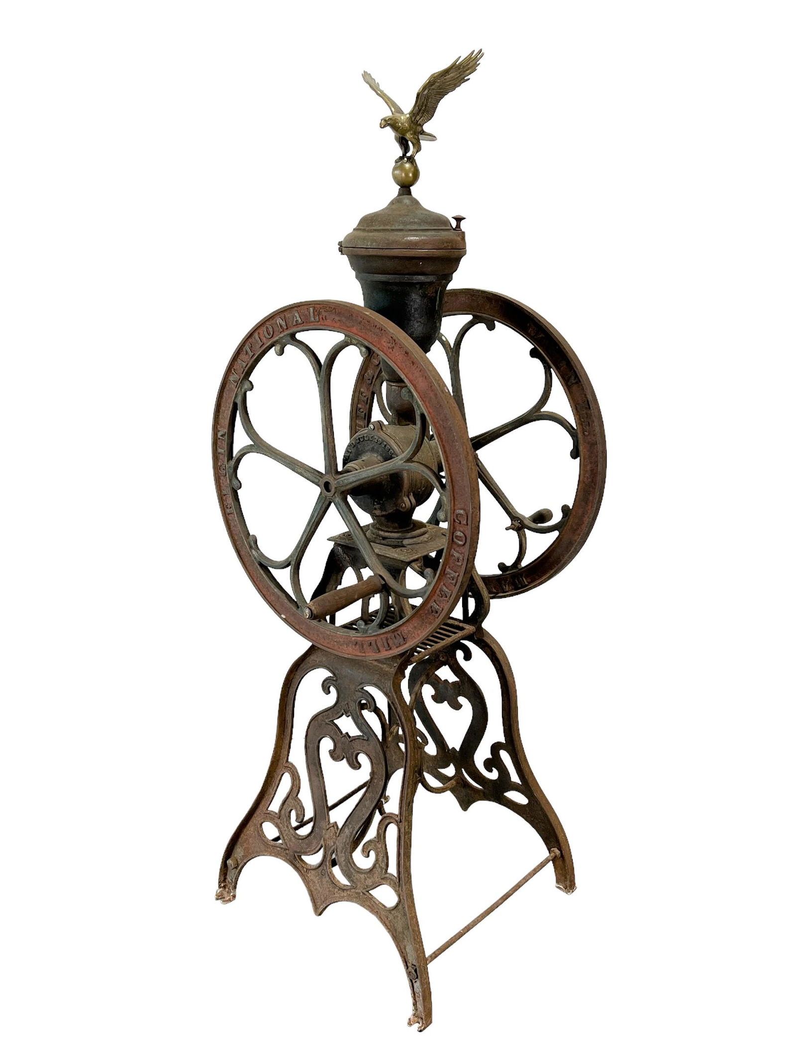 Elgin National Floor Model Coffee Grinder w/ eagle finial / 72 1/2"H