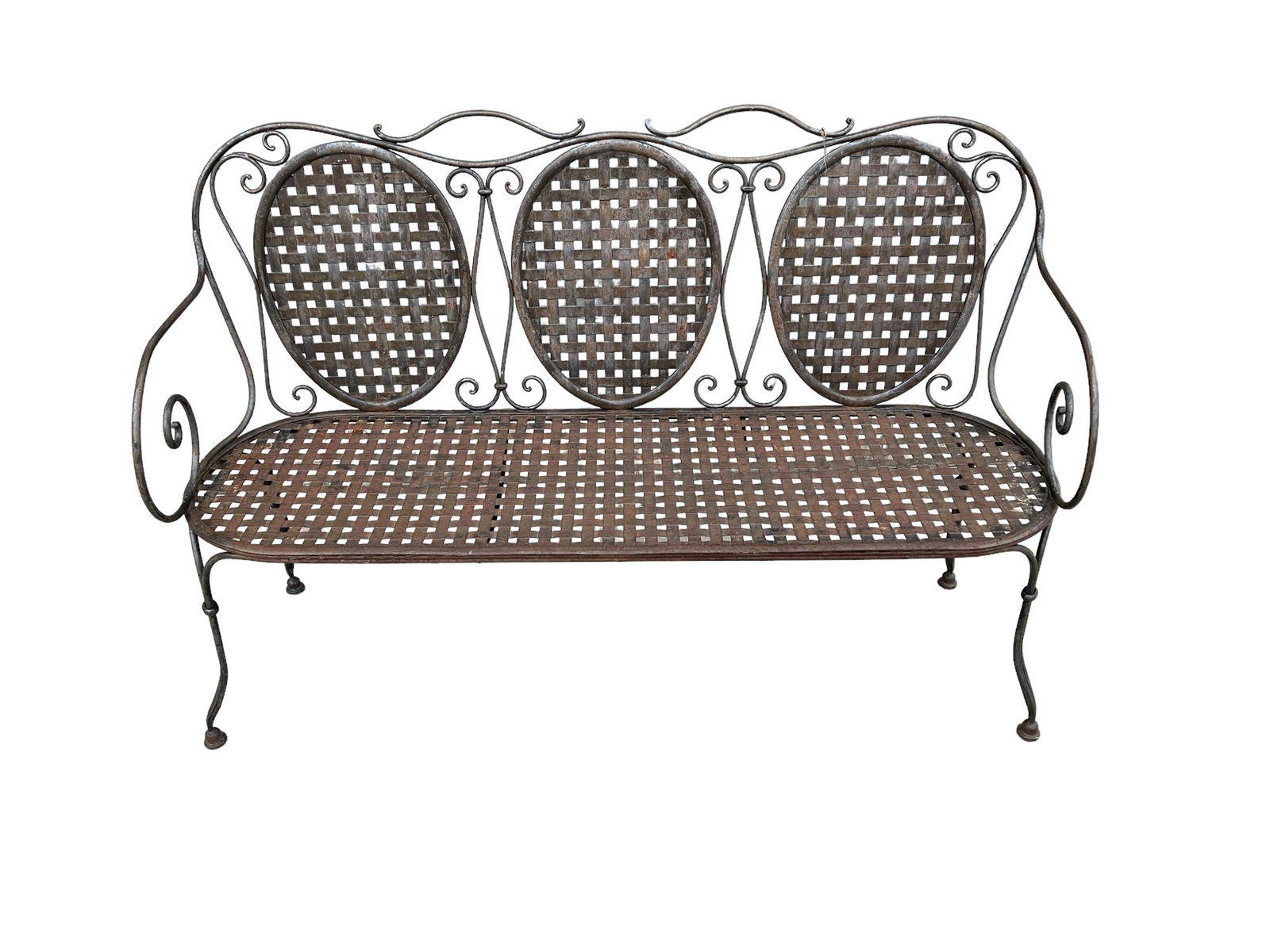 French Metal Garden Bench 38"H x 57"L x 18"W (1 of 3)