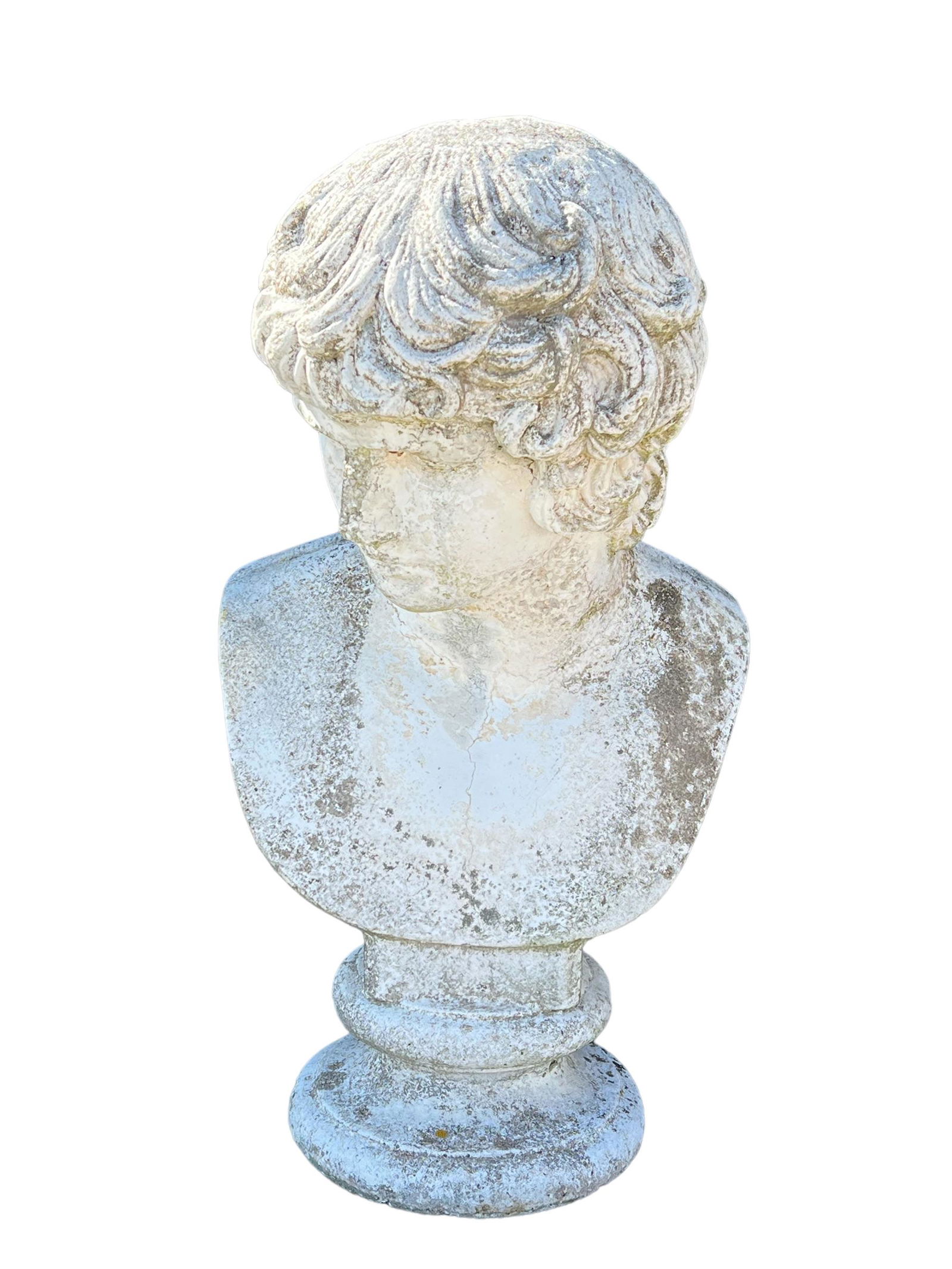 White Painted Concrete Bust 25 1/8"H,   14"  x   13" (1 of 7)