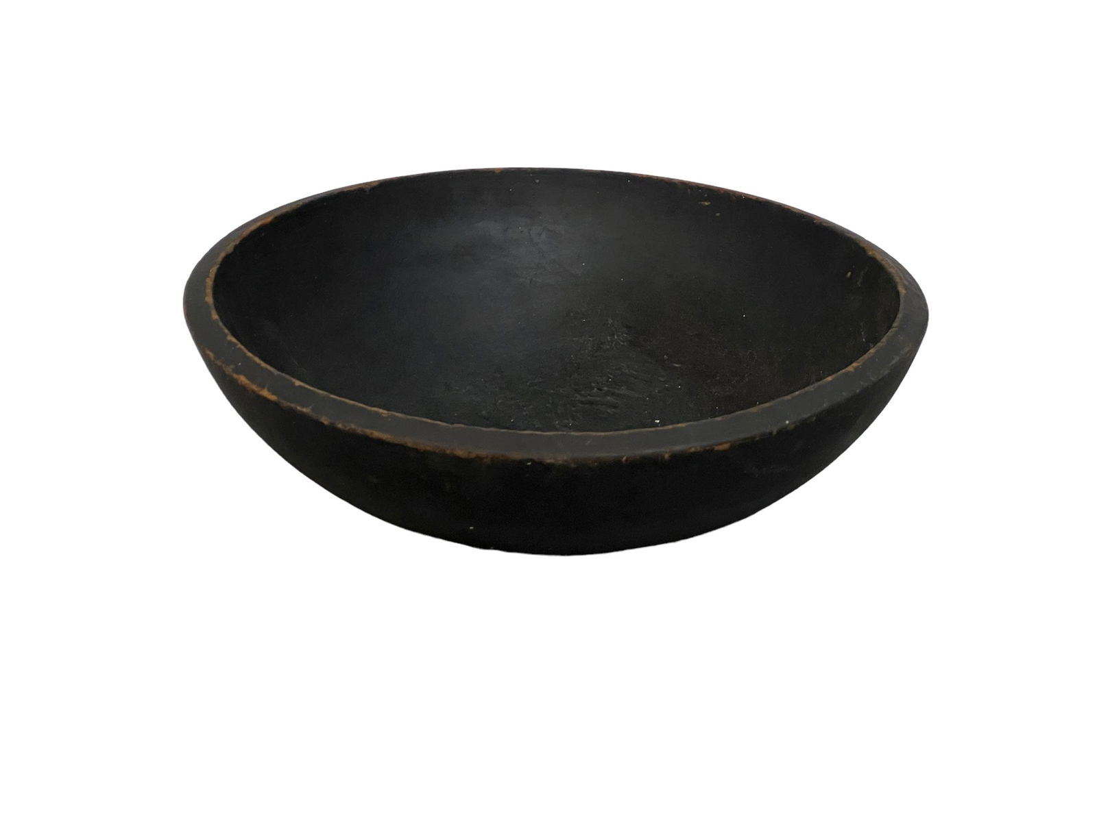 Black Painted Wooden Work Bowl 5 5/8"H,   18" diam. (1 of 4)