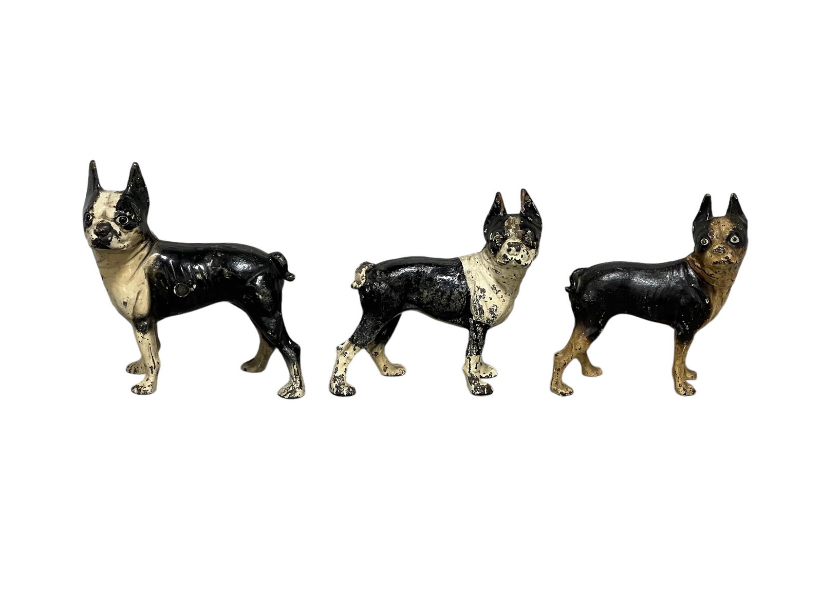 3pc. Lot of Cast Iron Boston Terrier Door Stops tallest   -   9 3/4"H,   9 1/2"  x   4 1/2" (1 of 6)