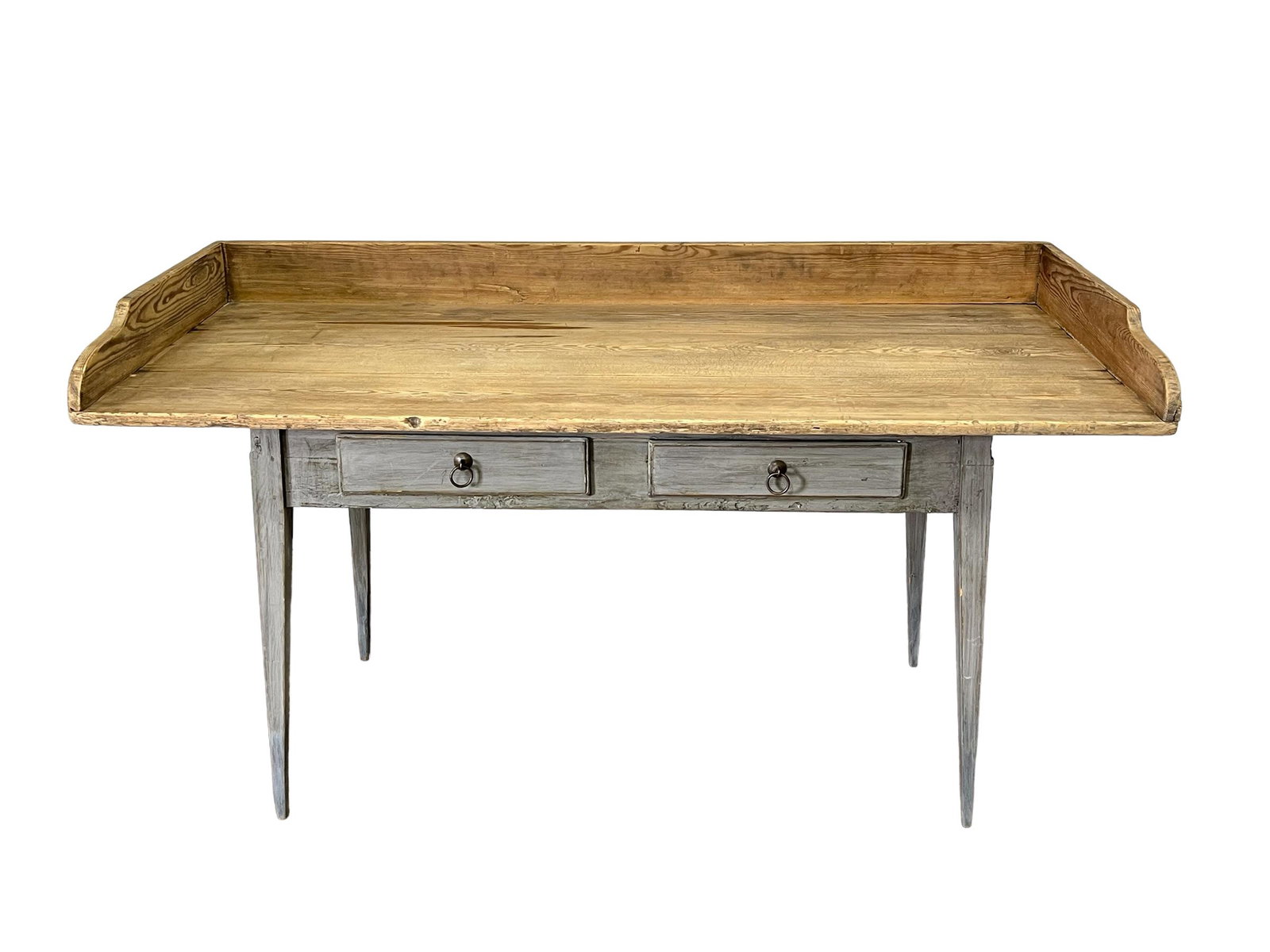 19th C. Swedish Painted Sorting Table w/ drawers     /      35"H,   66 1/2"L,   30 1/4"W (1 of 10)