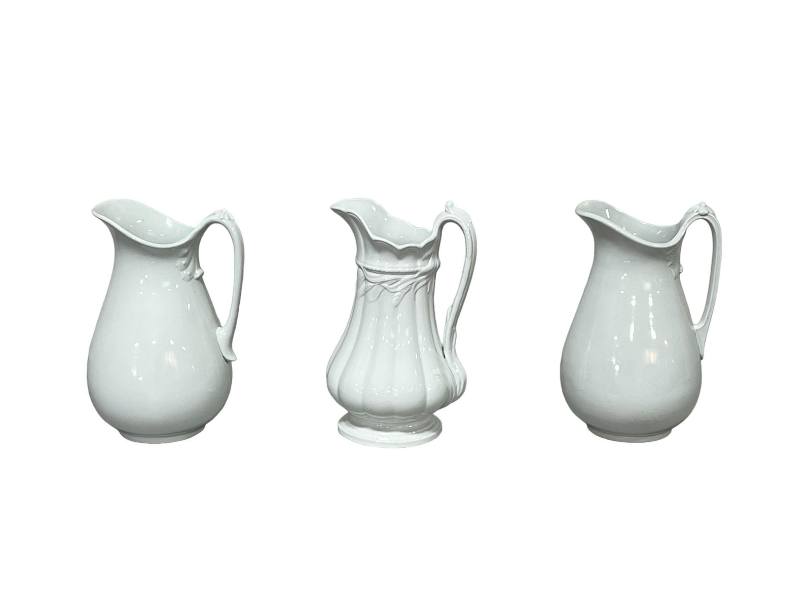 3pc. Lot of Ironstone Pitchers 12 1/2"H   /   13"H   /   12 1/2"H (1 of 17)