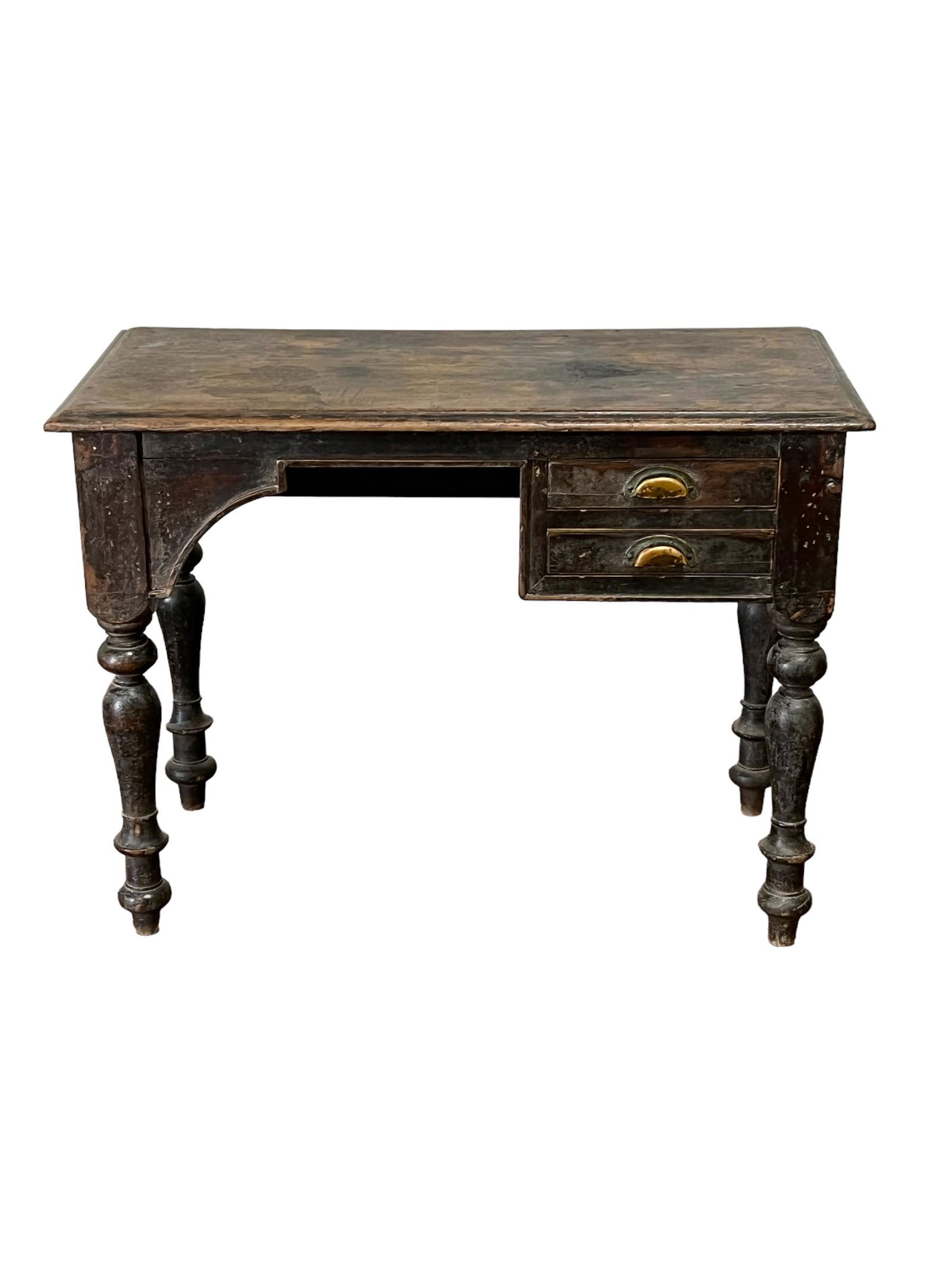 Painted Two Drawer Desk 26 3/4"H,   36"  x   17 3/4" (1 of 7)