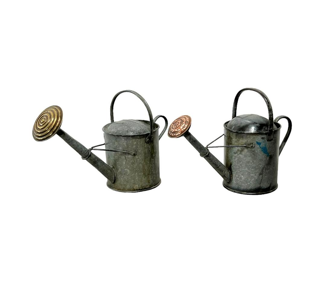 2pc. Lot Of English Watering Cans 13"H   x   7 1/2"   x   19"   / 12 1/2"H   x   8"   x    19" (1 of 6)