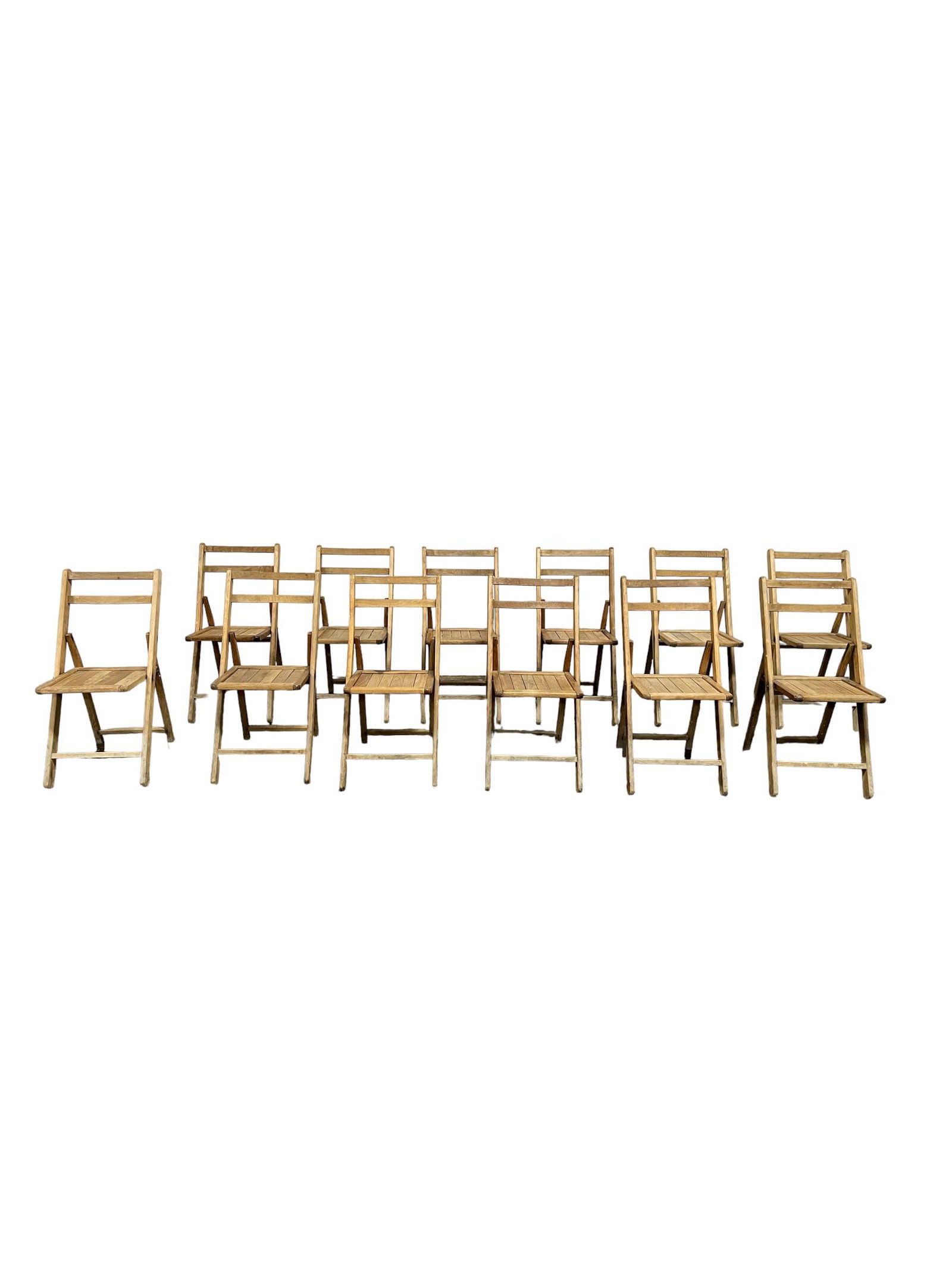 12pc. Lot of Wooden Folding Chairs 32"H,   15 3/4"(side-side),   18 1/2"(front-back) (1 of 7)