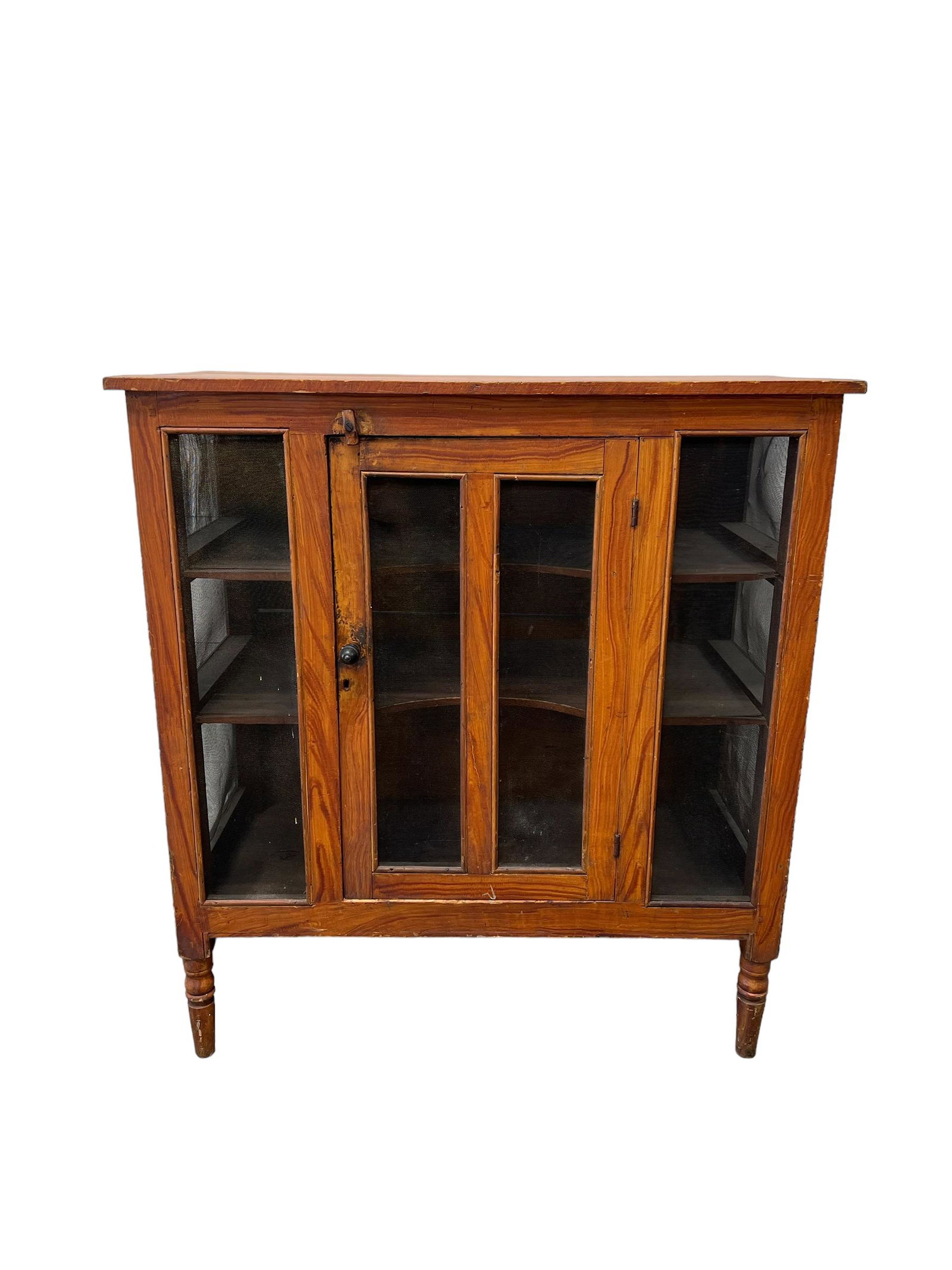 Pa. Paint Decorated Screen Pie Safe 49"H   x   45"   x   22" (1 of 5)