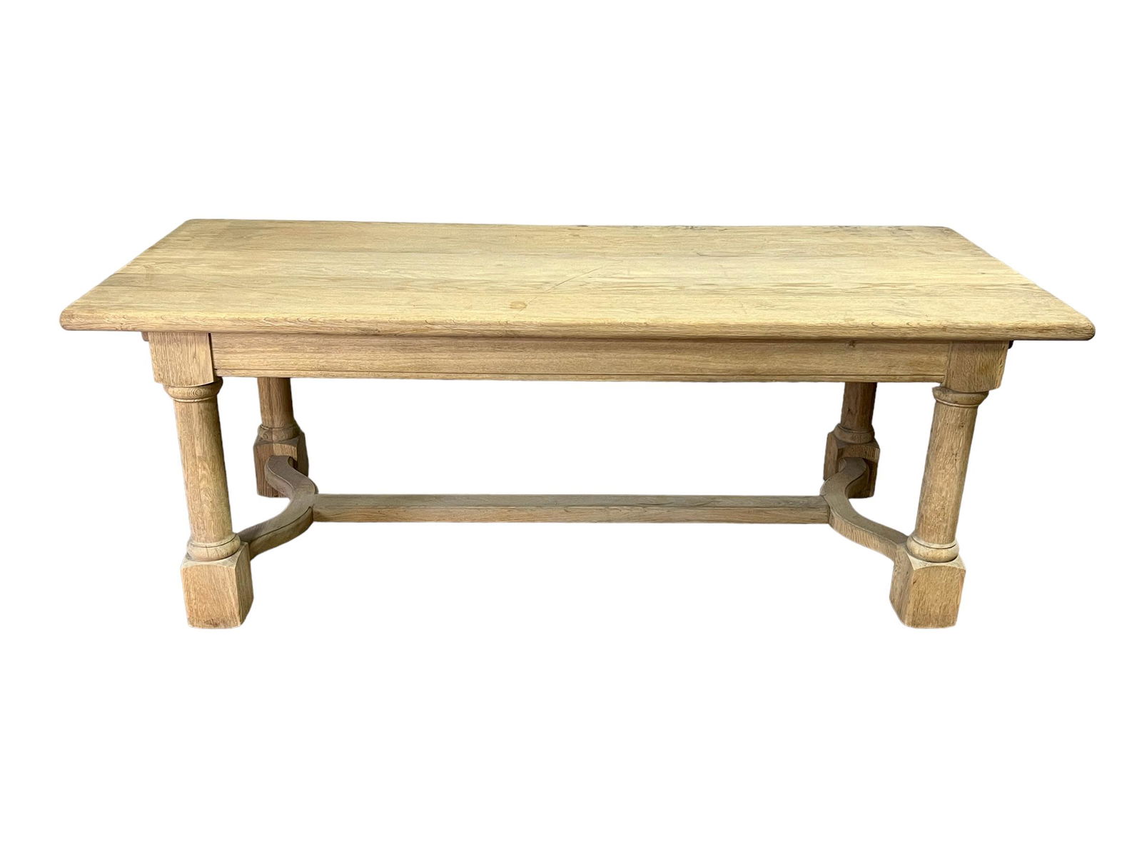 French Bleached Trestle Table 30 1/4"H,   82 3/4"L,   35"W (1 of 6)