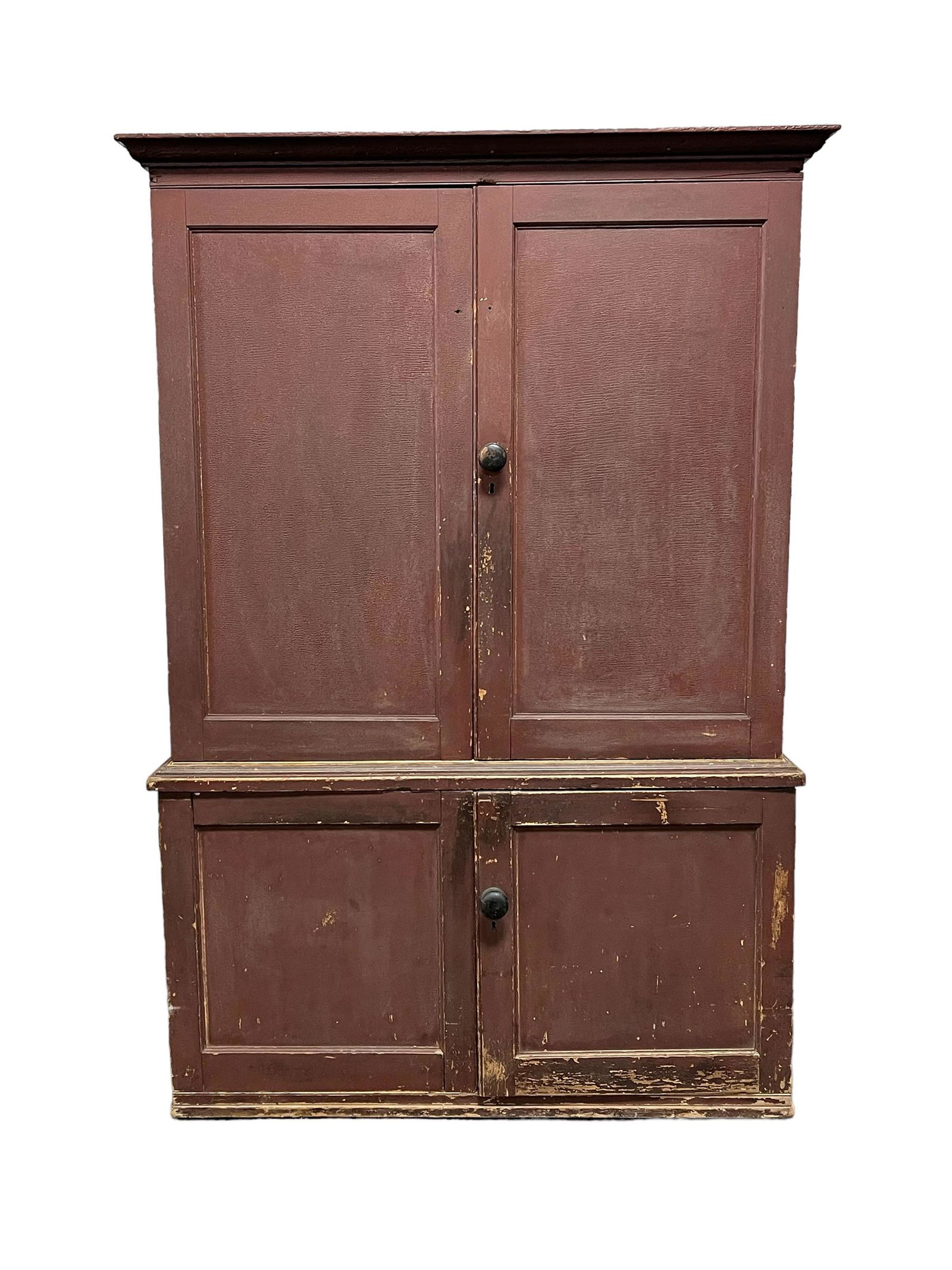 Pa. Painted Two Piece Linen Press 79 1/4"H,   54 3/8"L(crown),   18"W (1 of 13)