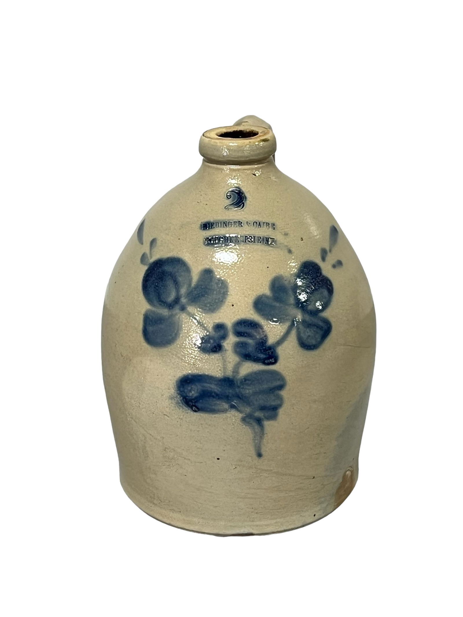 New York Decorated Stoneware Jug 2 gal.  /  Biedinger & Caire   /   Poughkeepsie, NY     /      12 (1 of 11)