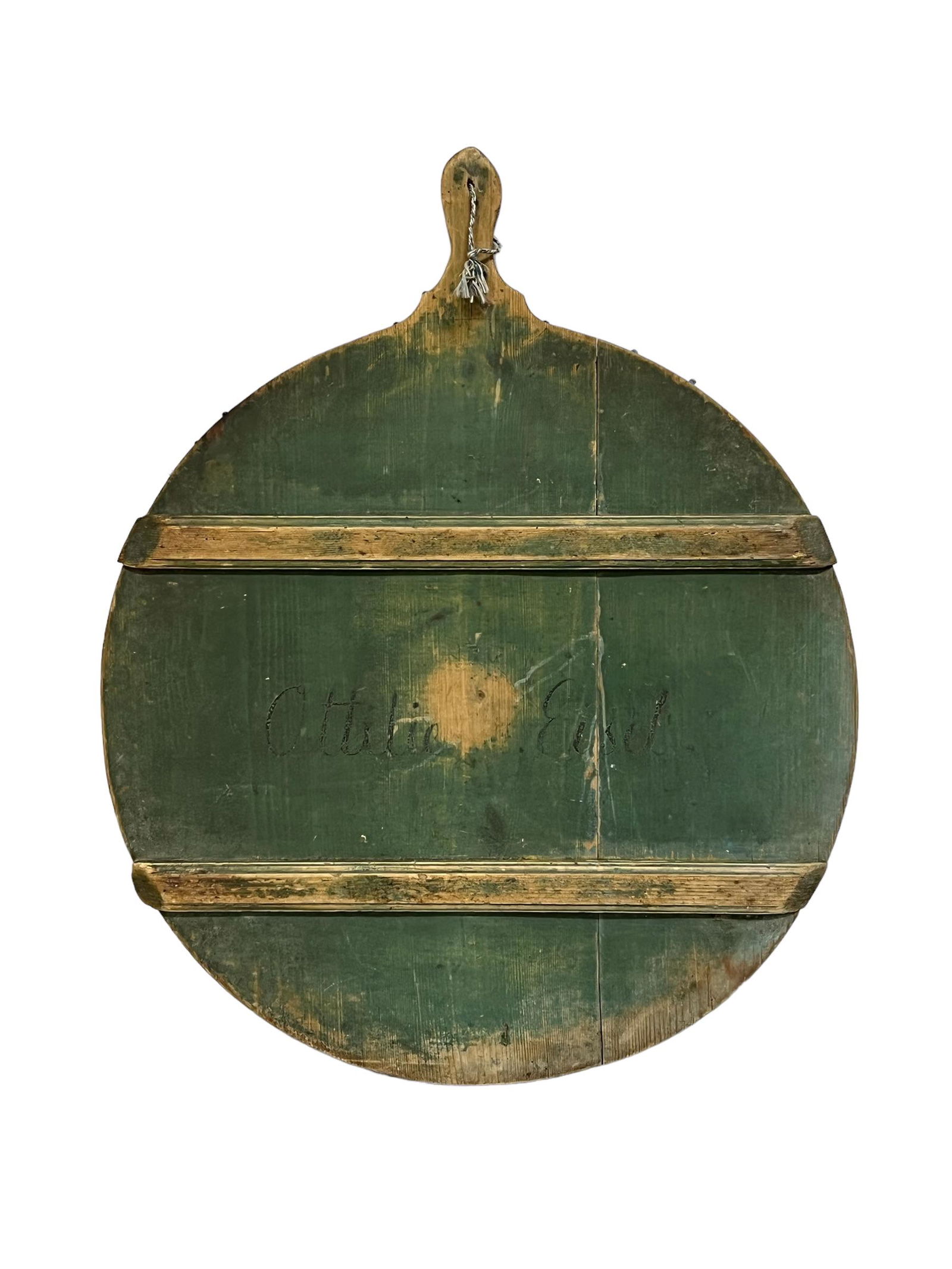 European Round Painted Bread Board 32 3/8"  x   26 1/4" (1 of 6)