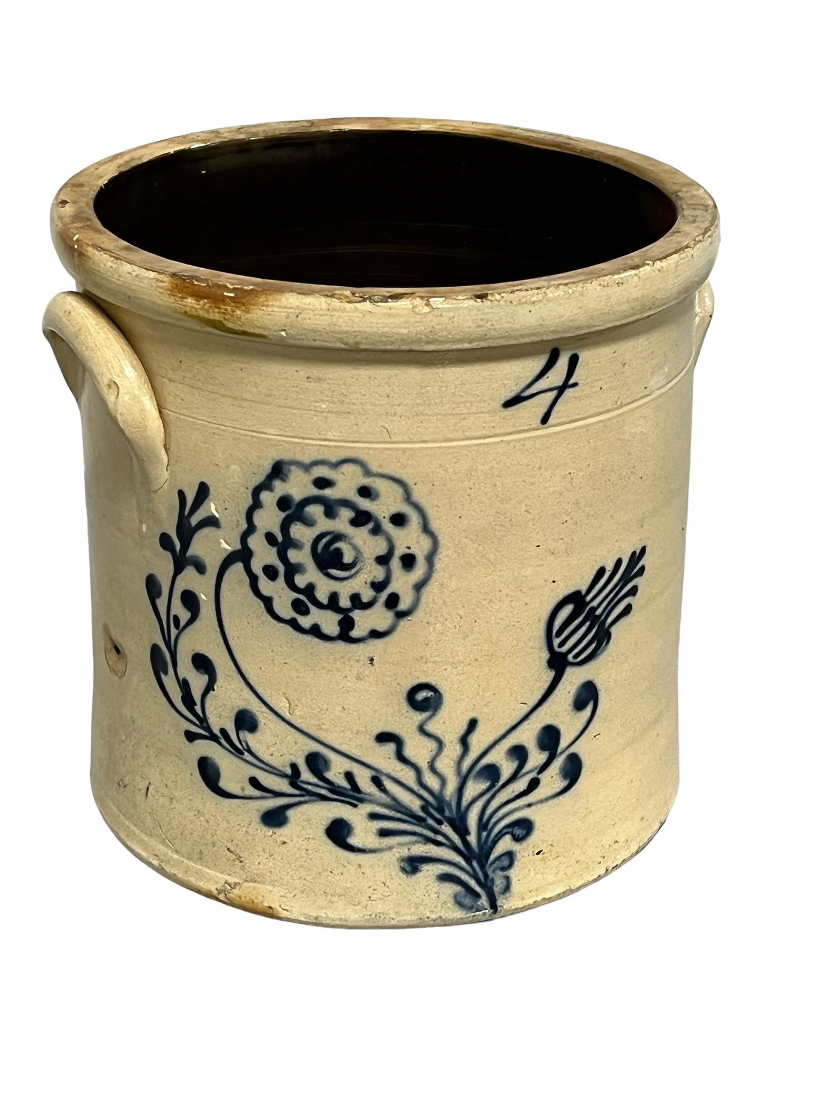 New York Decorated Stoneware Crock 4 gal.   /   11 1/2"H,   12 1/4"  x   12" (1 of 11)