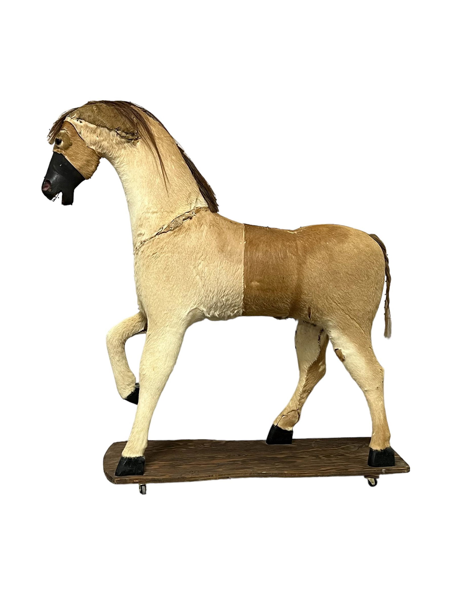 Hide Covered Child's Hobby Horse 49"H,   49"L,   13 1/2"W (1 of 20)