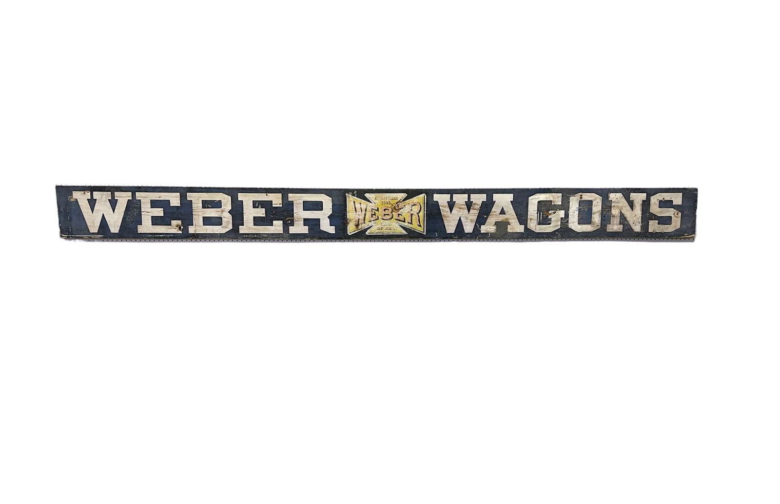 Weber Wagons Sign - wood / smaltz paint 11 1/2"  x   142 1/4" (11 ft. 10 1/4 in.) (1 of 8)