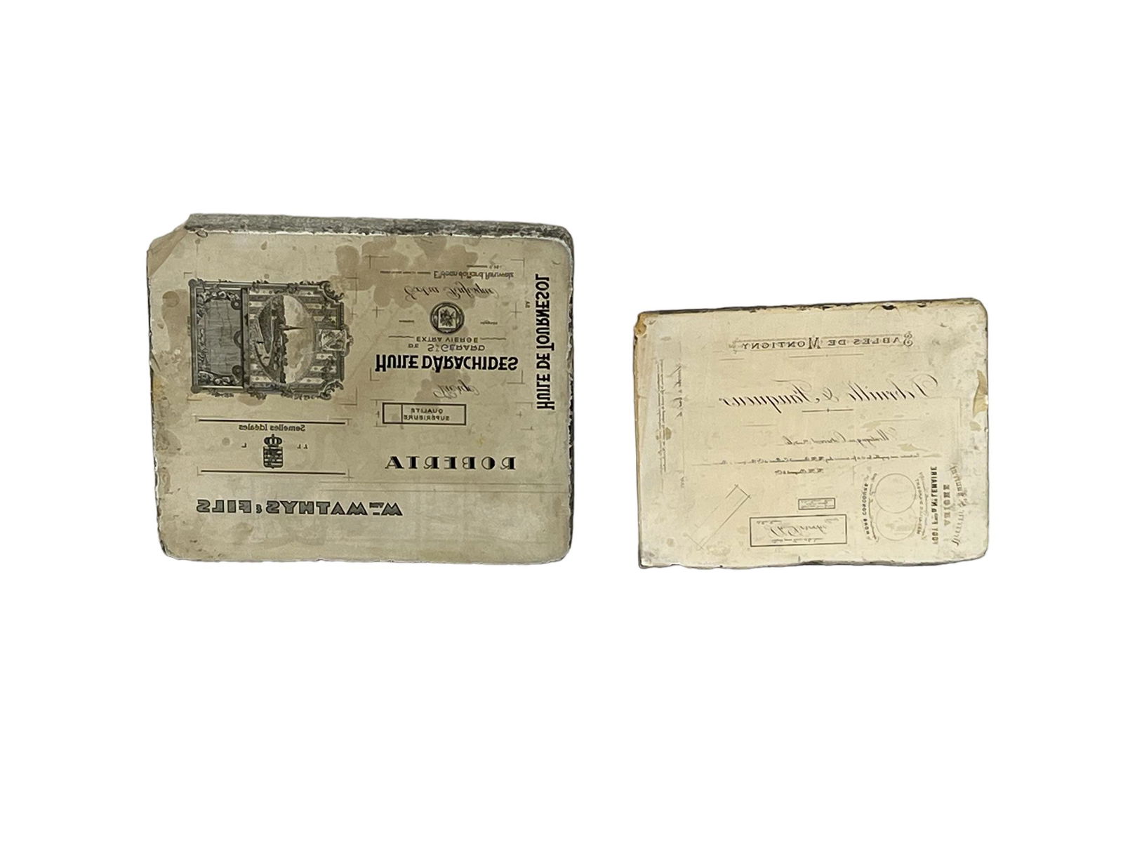 2pc. Lot of French Lithography Stones 2 1/8"  x   12 7/8"  x   10 5/8"    /    1 3/8"  x   10 3/4" (1 of 8)