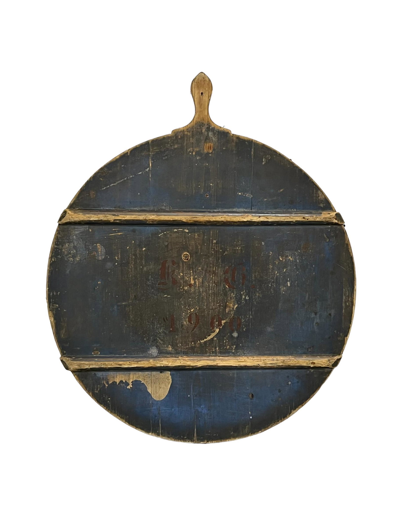 European Round Painted Bread Board 34 1/4"  x   28 5/8" (1 of 5)