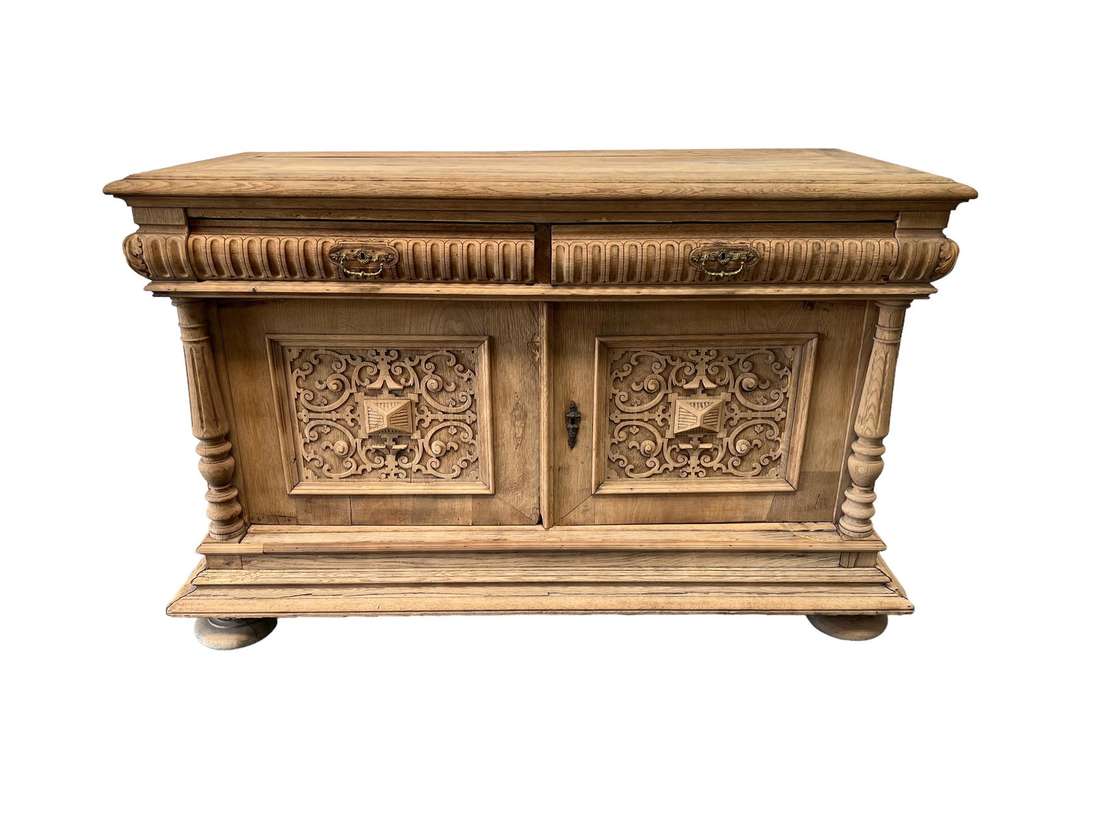 French Bleached Server 39"H, 63 1/4"L, 28"W: French Bleached Server 39"H, 63 1/4"L, 28"W
