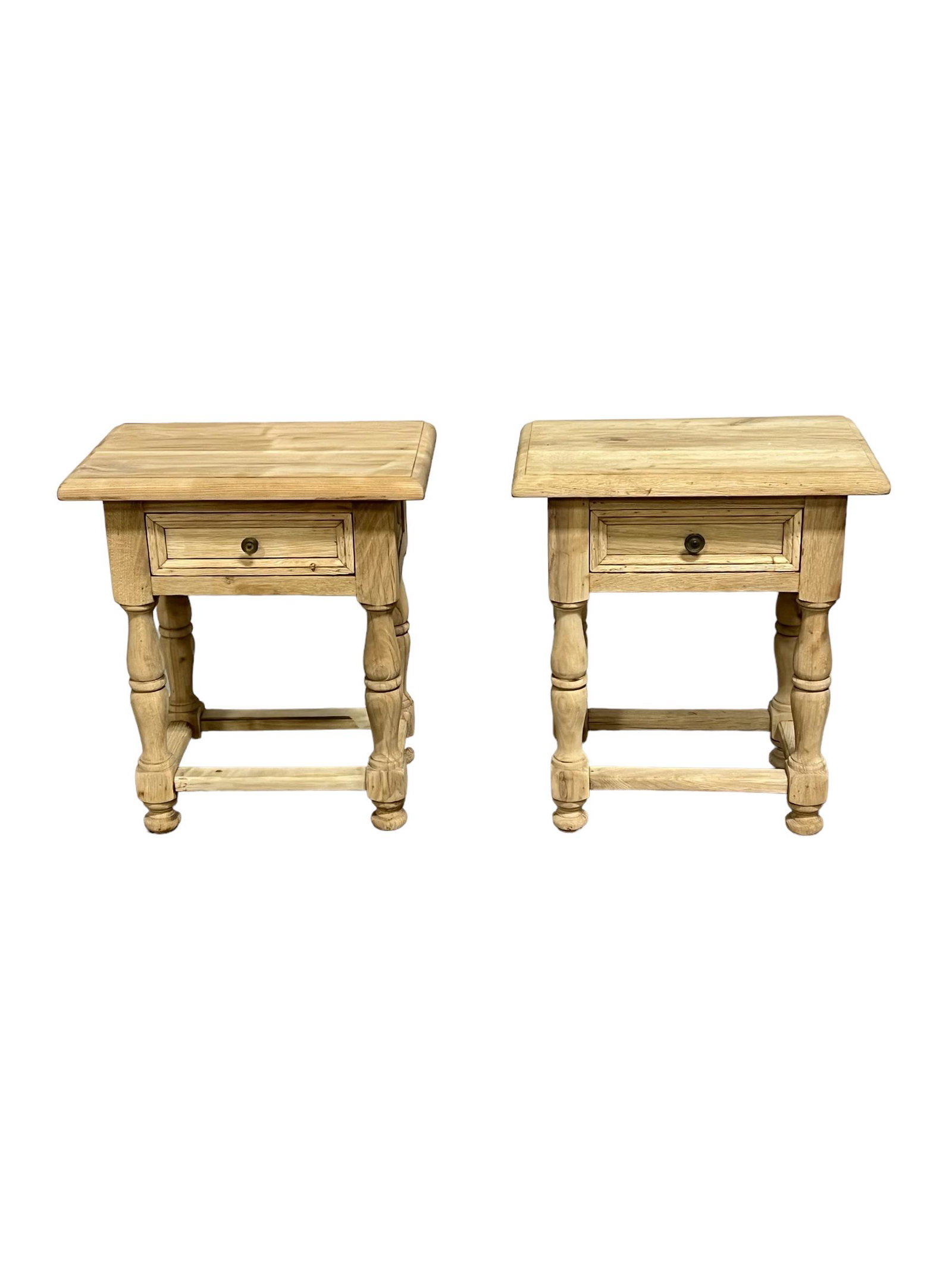 Pair of French Bleached Side Tables 23 1/4"H,   20 1/2"  x   12 7/8"      ea. (1 of 8)