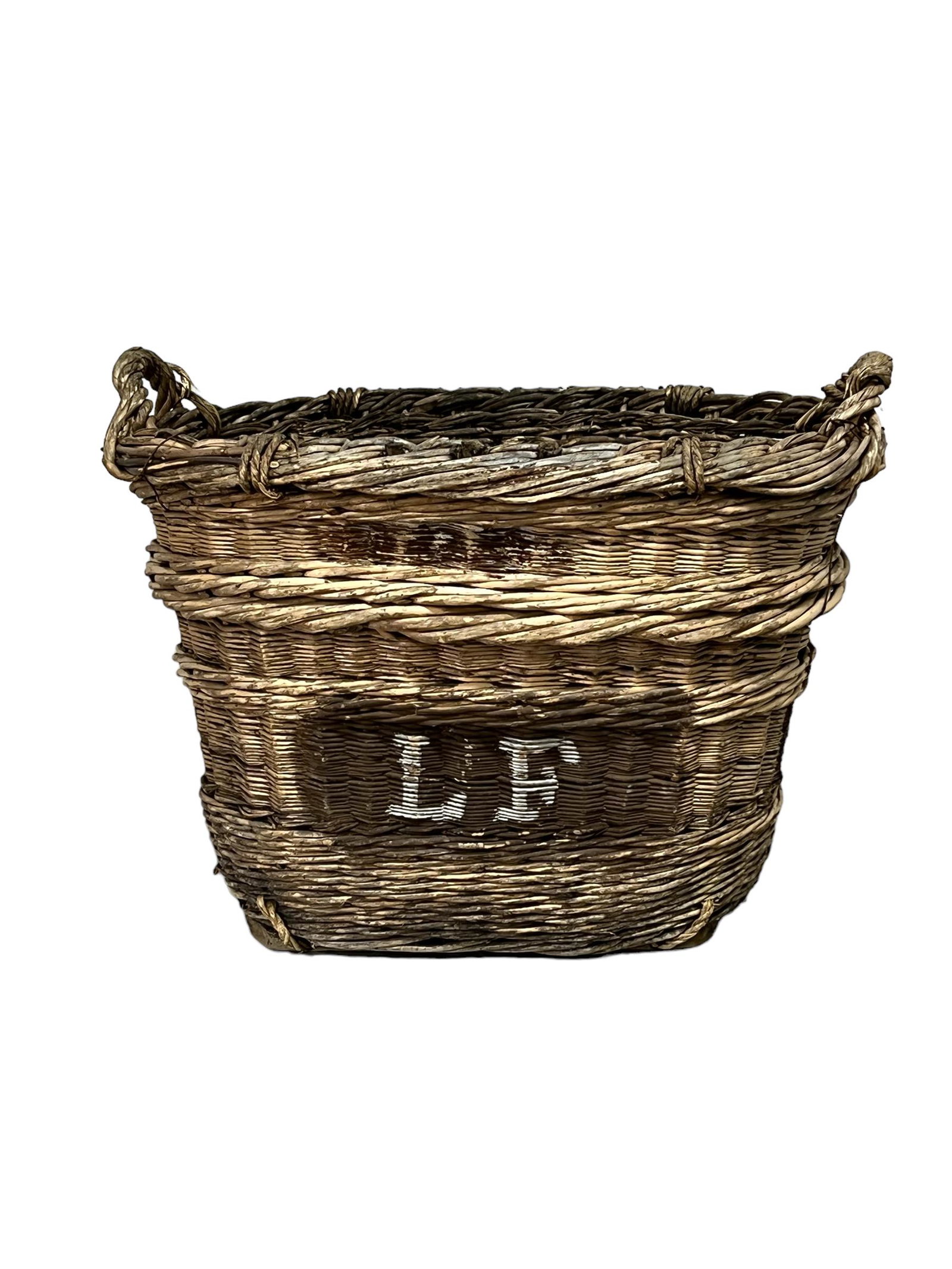 French Gathering Basket 25 1/4"H,   33"  x   25" (1 of 6)