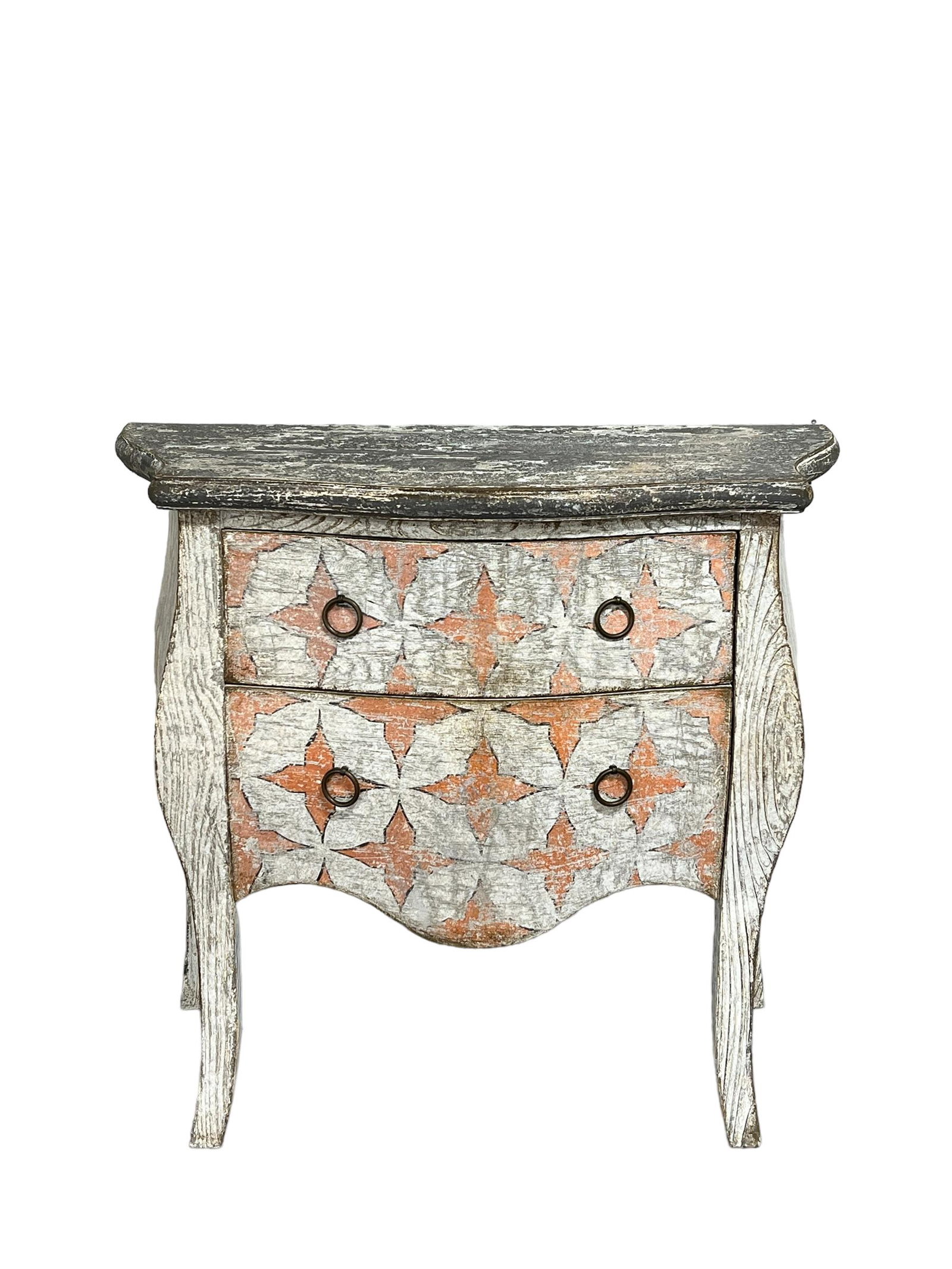 French Painted Two Drawer Side Chest 28 1/4"H,   31 3/4"L,   15"W (1 of 7)