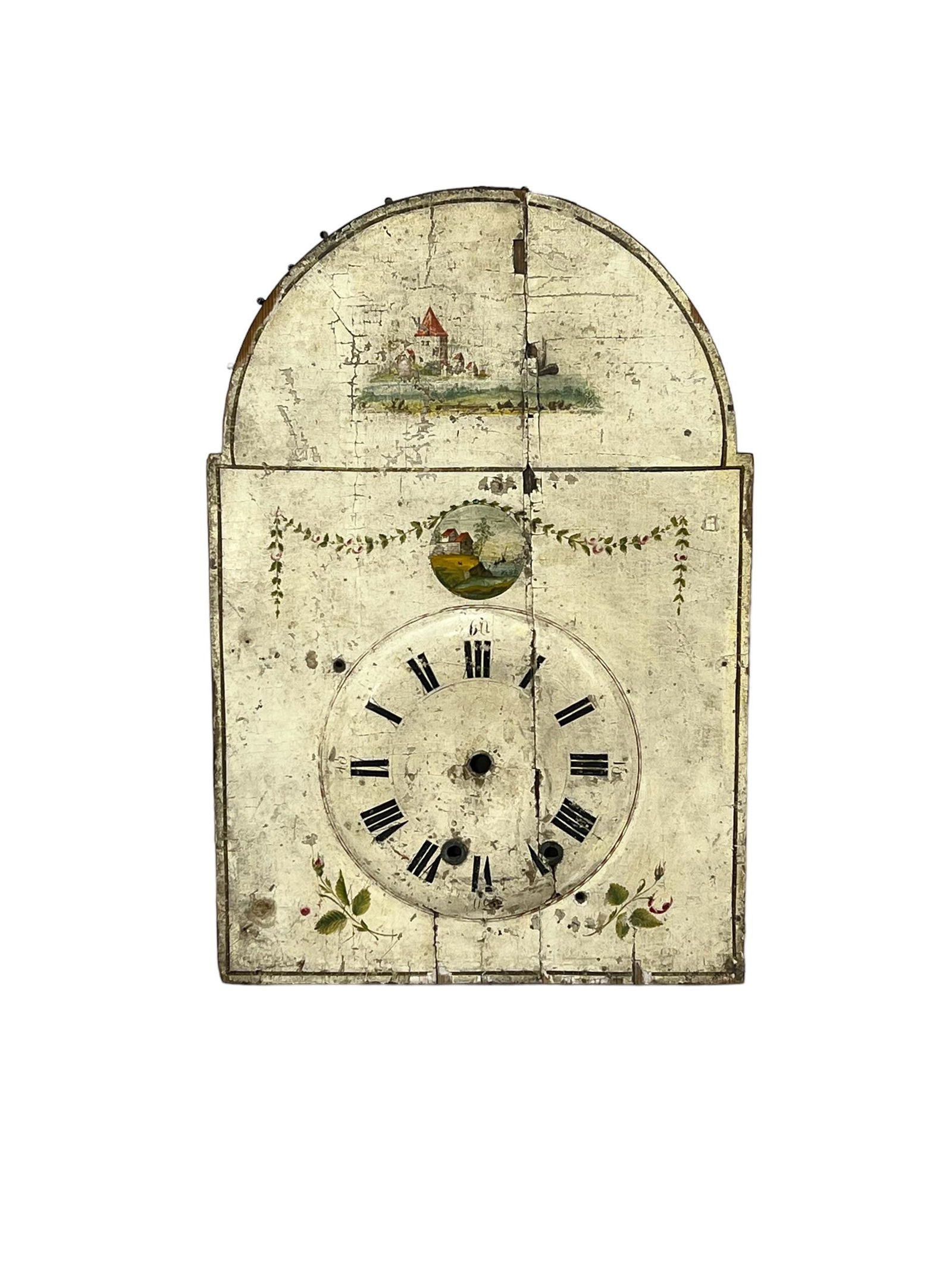 Painted Wooden Clock Face 25 3/8"  x   17 1/4" (1 of 7)