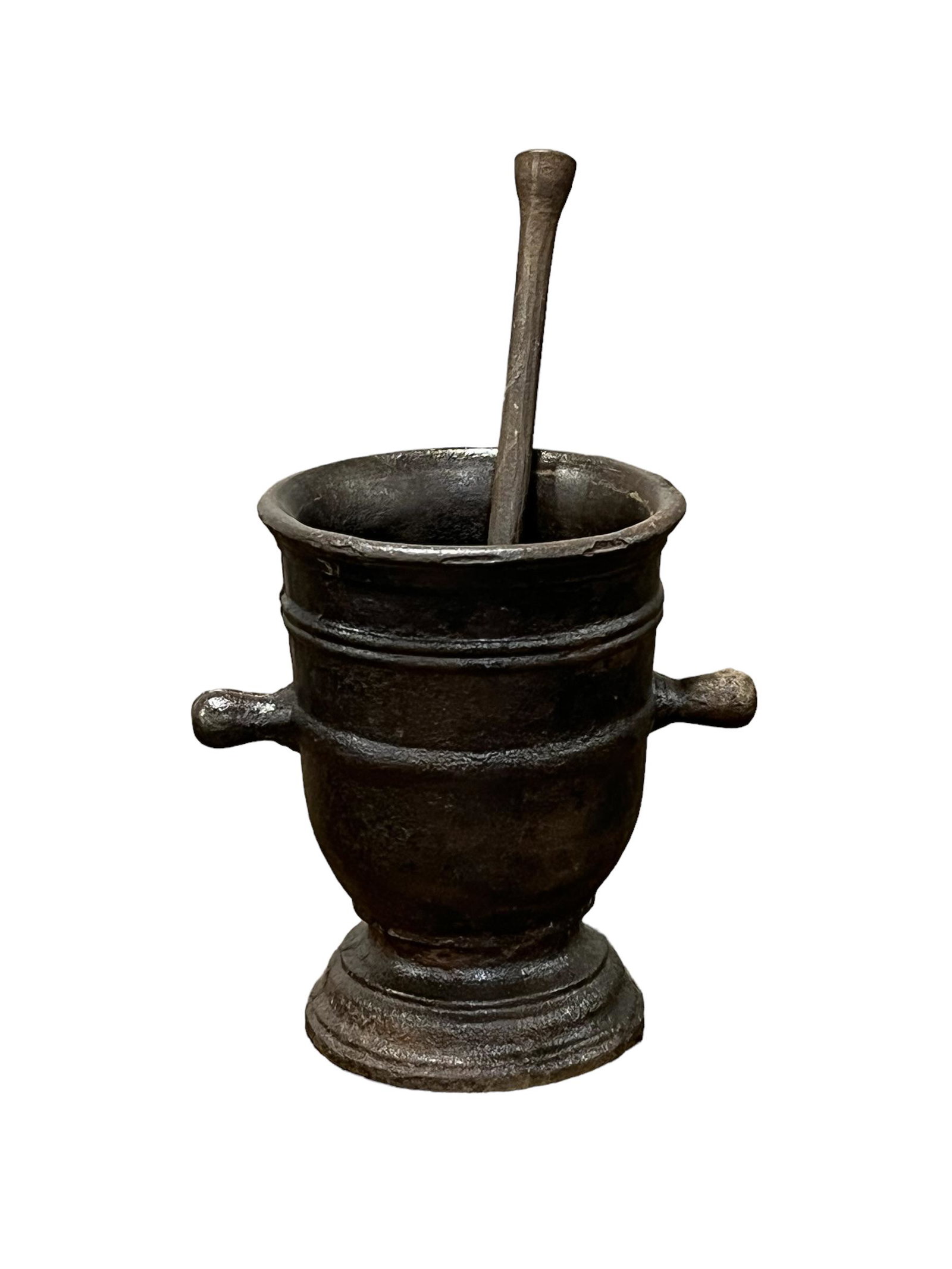 Cast Iron Mortar and Pestle 17 7/8"H,   17"  x   13 3/8"    /    25"L (1 of 5)