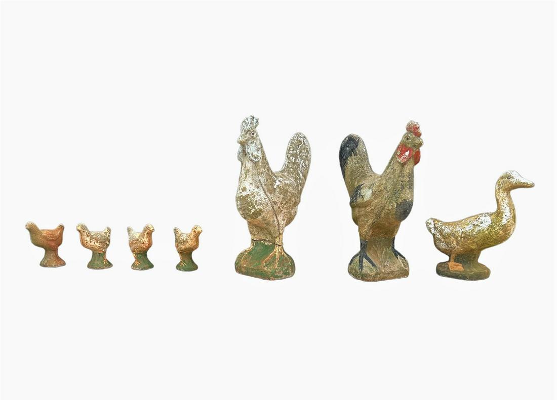 7pc. Lot Of Concrete Animals Largest - 19 1/4"H   x   16 1/4"   x   9" (1 of 7)