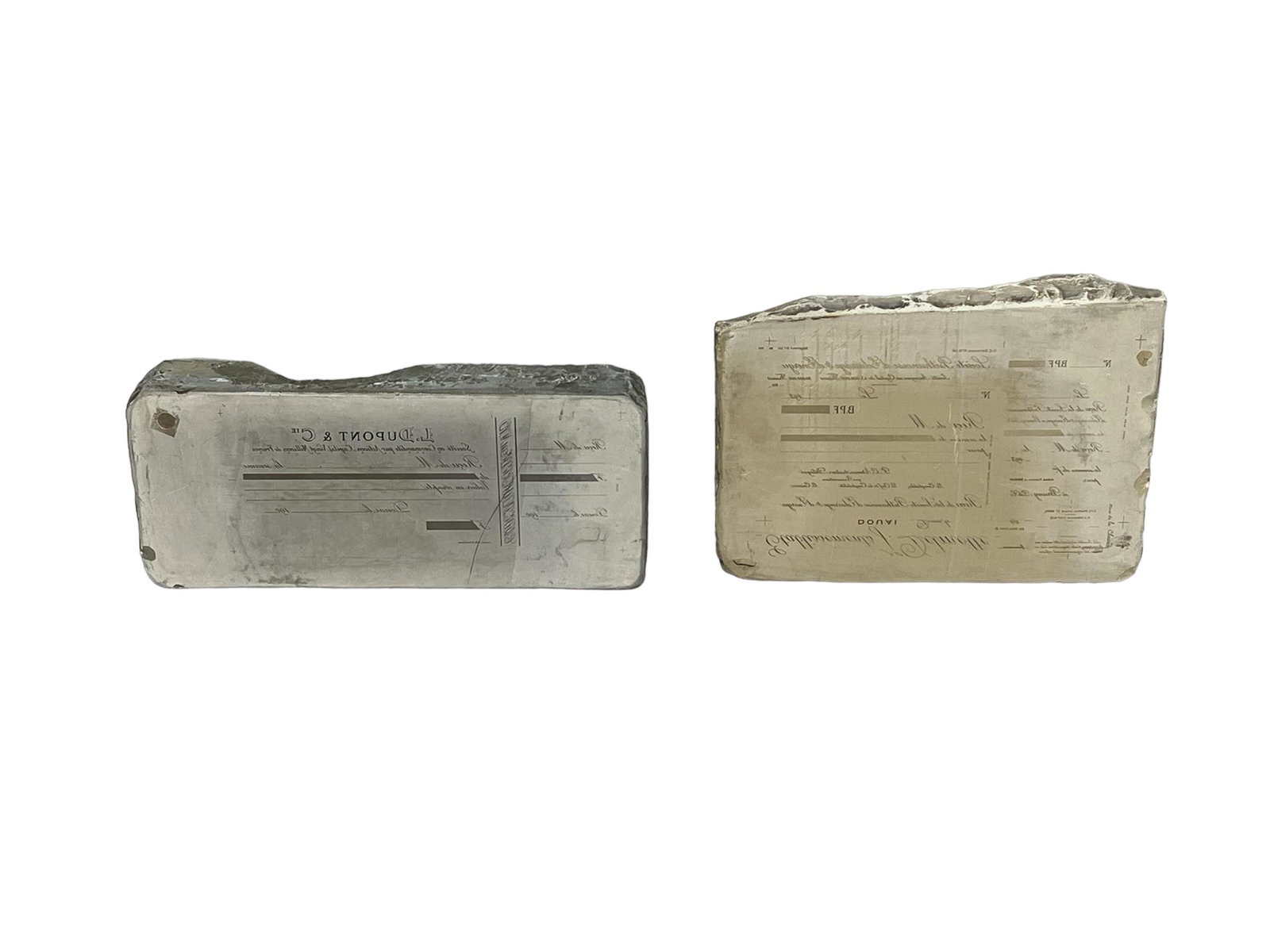 2pc. Lot of French Lithography Stones 2 3/4"  x   15 1/4"  x   6 1/2"    /    2 1/4"  x   12 7/8"  x (1 of 8)