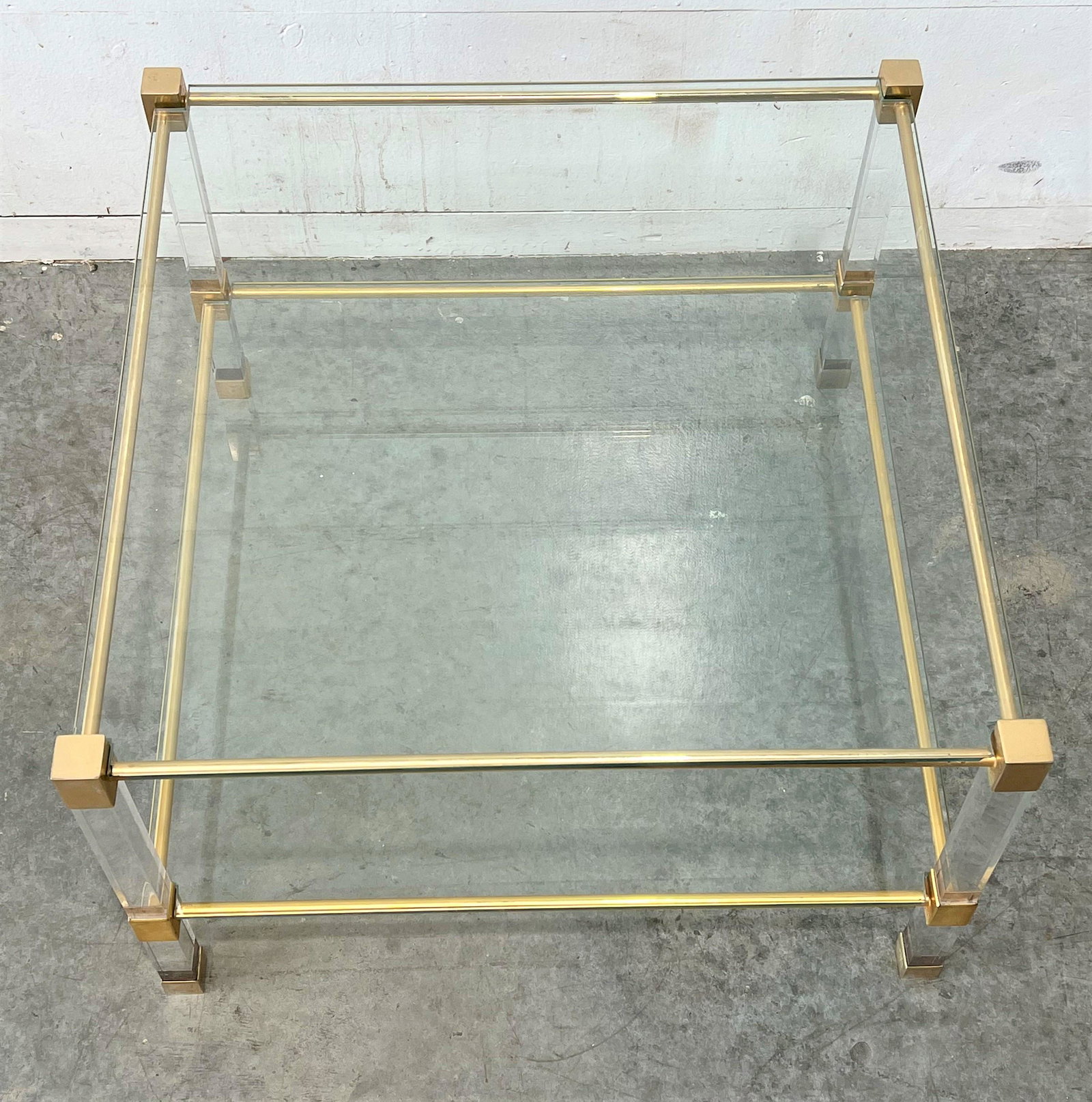 Mid - Century Glass Coffee Table 17 3/4"H,   27 1/2"  x   27 1/2" (1 of 12)