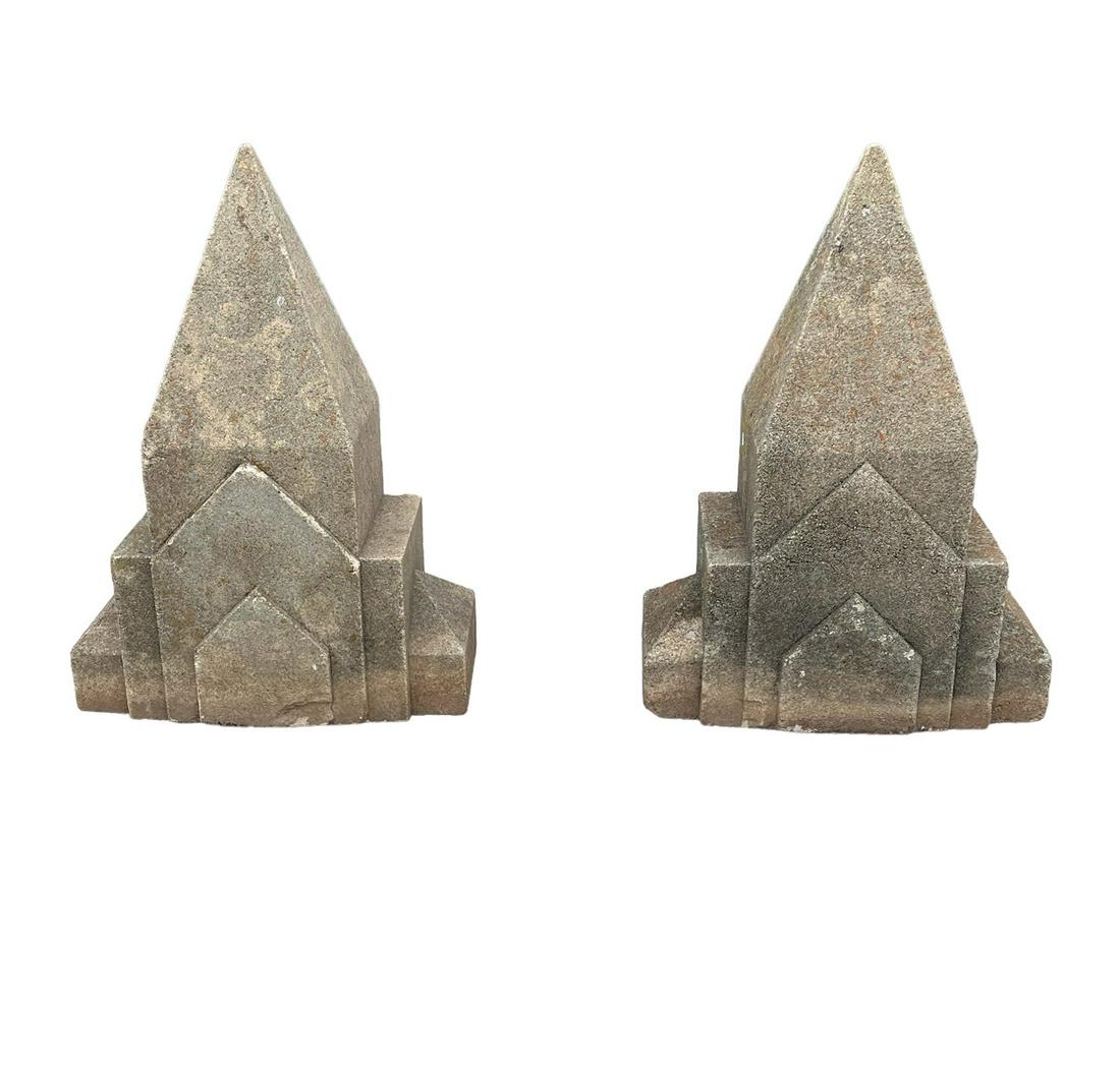 Pair Of Large Concrete Finials 33"H   x   15"   x   24"   ea. (1 of 12)