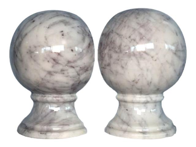 Pair Global Views Marble Sphere Book End (1 of 2)