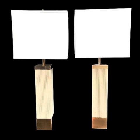 Pair John Richard Etched Marble Lamps (1 of 3)