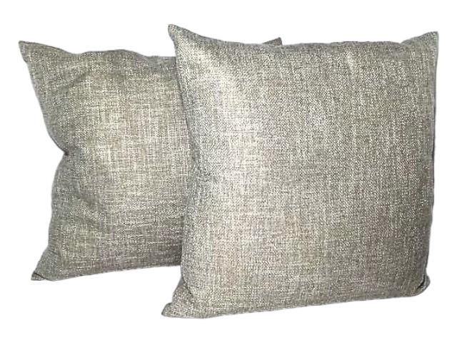 Pair Fino Lino Preston Silver Down Pillows: Pair Fino Lino Preston Silver Down Pillows 20"