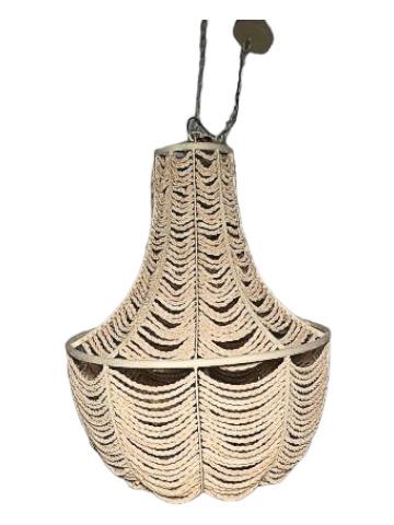 Large Tan Drape Beaded Chandelier (1 of 7)