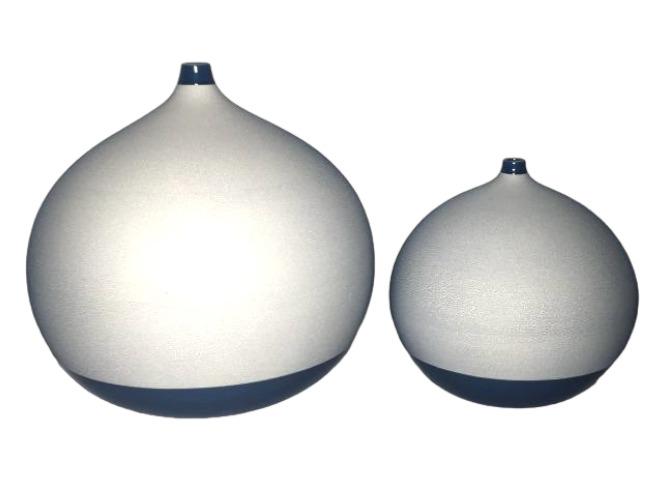 Global Views Pixelated Blue Ball Vases (1 of 3)