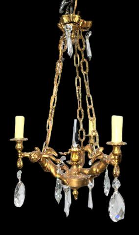 Gilt Cherub Figural 3 Arm Chandelier (1 of 4)