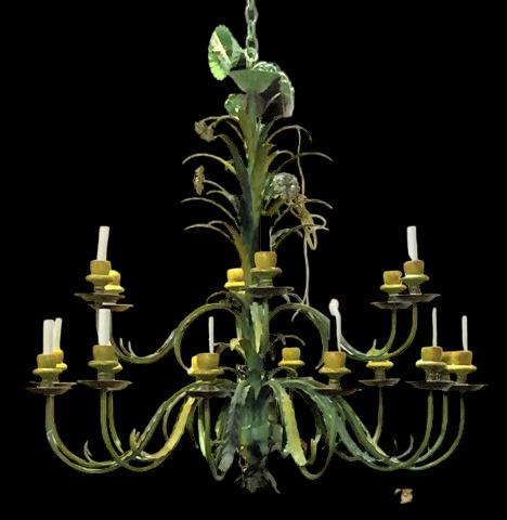 Forest Green Metal 18 Arm Candlestick (1 of 4)