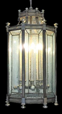 Fine Art Lamps Villa Vista Lantern Light: Fine Art Lamps Villa Vista Lantern Light with bubble glass panels, 8 lights, 24" diameter x 52" tall