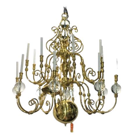 Extra Large Brass 16 Arm Chandelier (1 of 4)