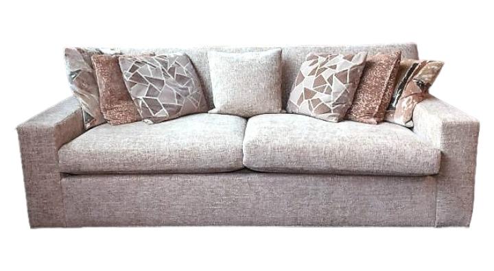 Theodore Alexander The Jolene Sofa: Theodore Alexander The Jolene Sofa with seven feather pillows. 93" x 44" deep x 35" tall. 20" FTS