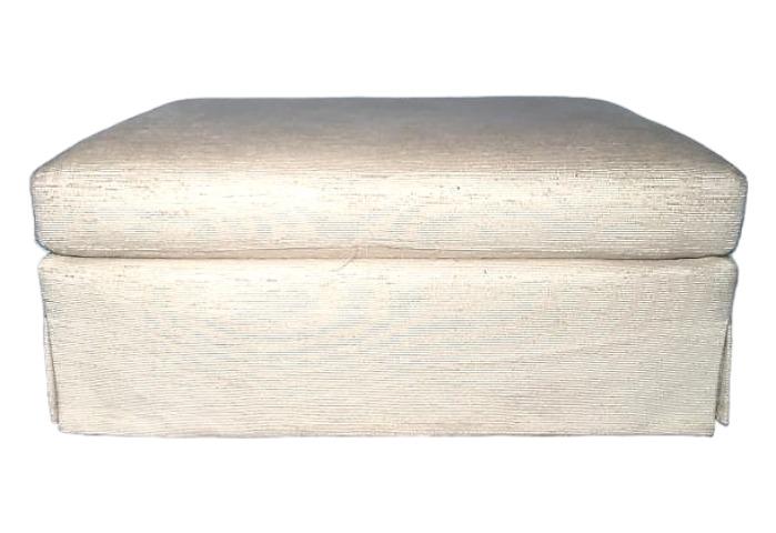 Taylor King Dawson Ottoman: Taylor King Dawson Ottoman bisque fabric. On casters. 41" x 28" x 19" tall