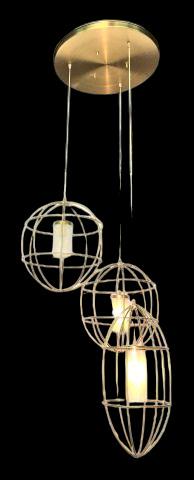 Hamilton Counte Paris Zeppelin Suspension: Hamilton Counte Paris Zeppelin Suspension lighting set, 27" wide x 66" tall