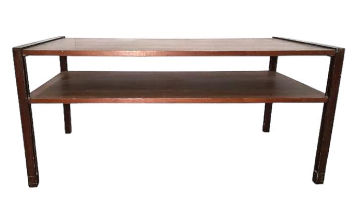 Dunbar Vintage Coffee Table: Dunbar Vintage Coffee Table lower shelf. Needs refinished. 48" x 27" x 22" tall