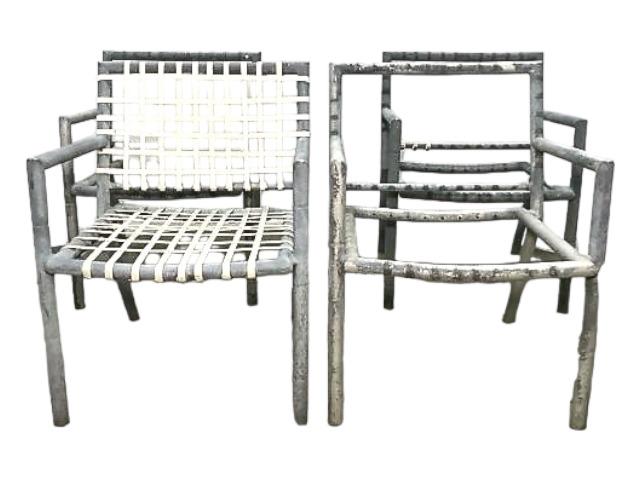 Aluminum Framed Patio Chairs: Aluminum Framed Patio Chairs needs new seating. 21" x 23" deep x 14" floor to seat