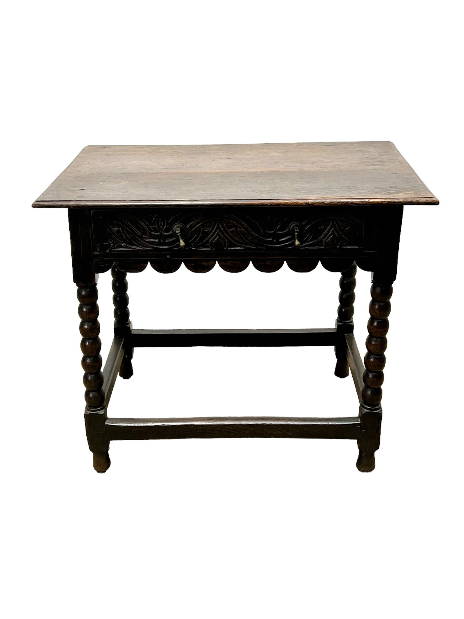 Early 19th C. English One Drawer Side Table 27 3/4"H,   33 1/2"L,   23"W (1 of 11)