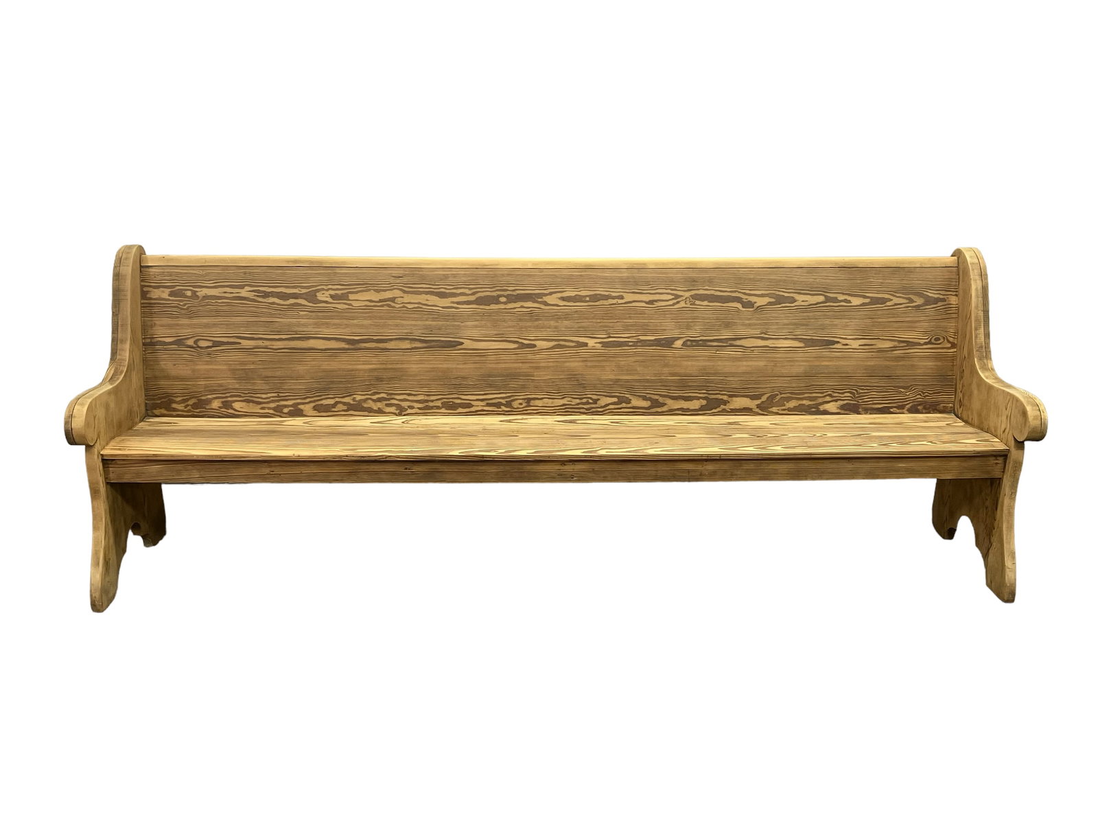 Bleached Church Pew 38"H,   108 1/2"L (9 ft. 1/2 in.),   27"W   /   seat -  17 3/4"H (1 of 8)