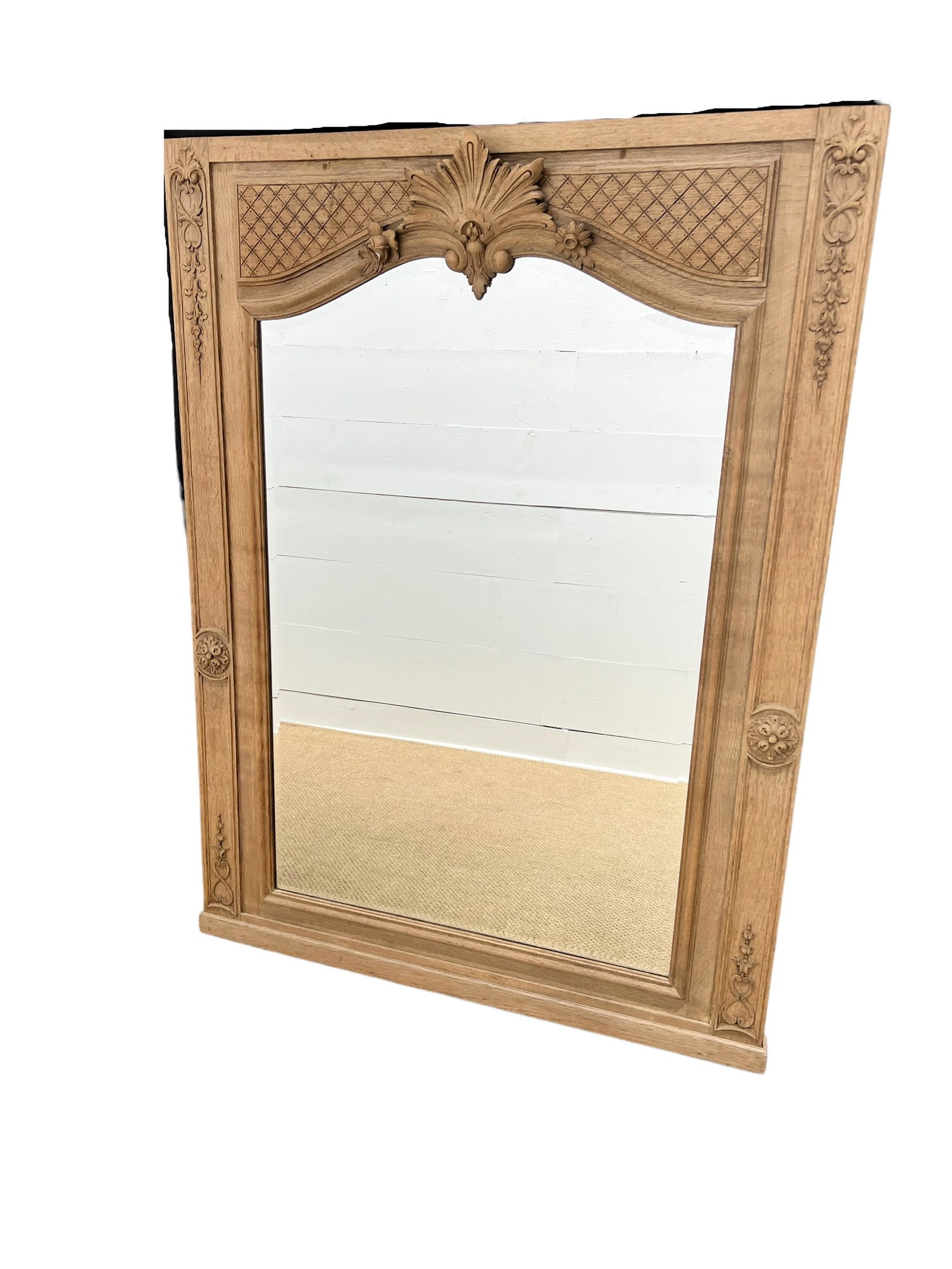 French Bleached Mirror w/ beveled mirror / 63 3/8" x 47 1/4": French Bleached Mirror w/ beveled mirror / 63 3/8" x 47 1/4"