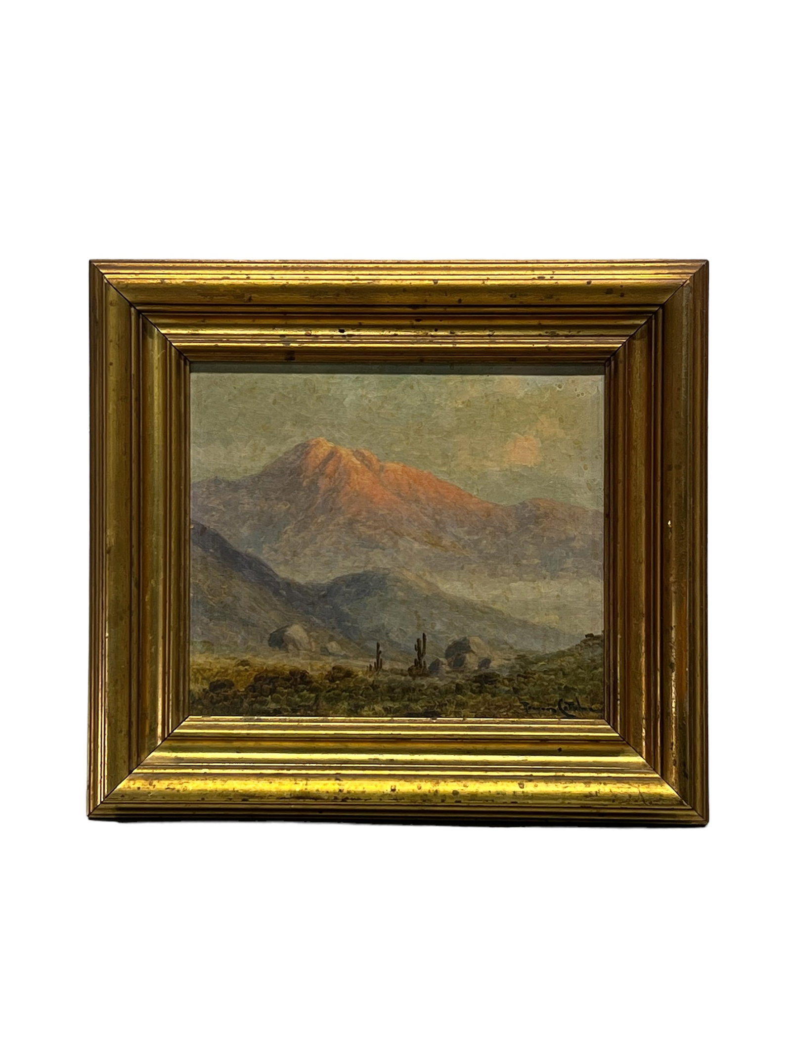 O / C - Desert Landscape artist - Ramos Catalan / frame - 16 3/8" x 18 1/8" /: O / C - Desert Landscape artist - Ramos Catalan / frame - 16 3/8" x 18 1/8" / painting - 11 1/8" x 12 3/4"