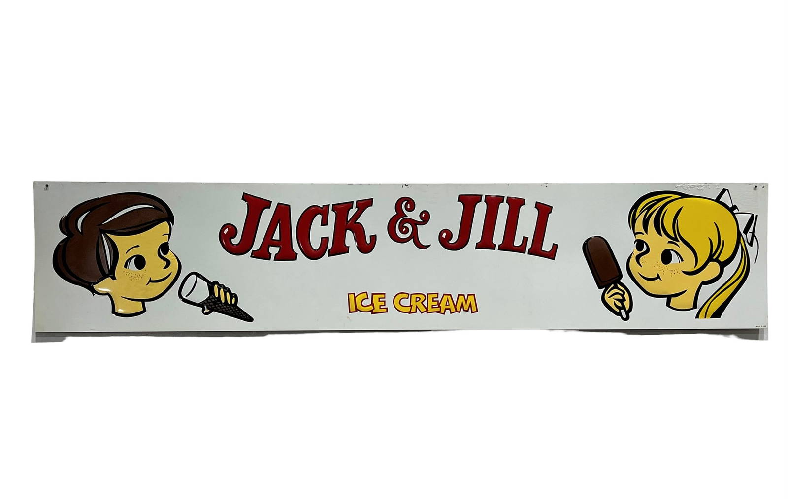 Jack & Jill Ice Cream Sign Aluminum 17" X 84" (7 Ft.) Auction