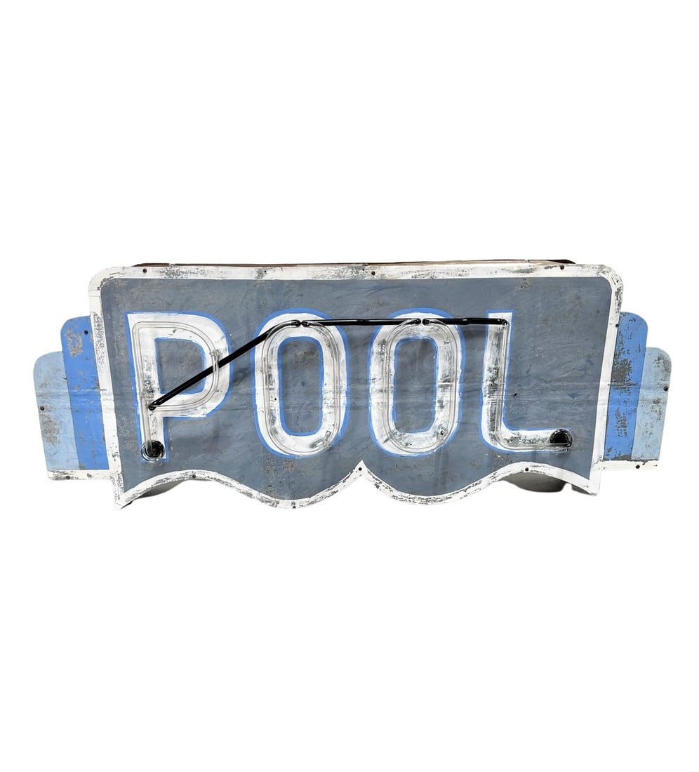 "POOL" Neon Sign   -   *works 21"H,   55"L,   12 1/2"W (1 of 11)